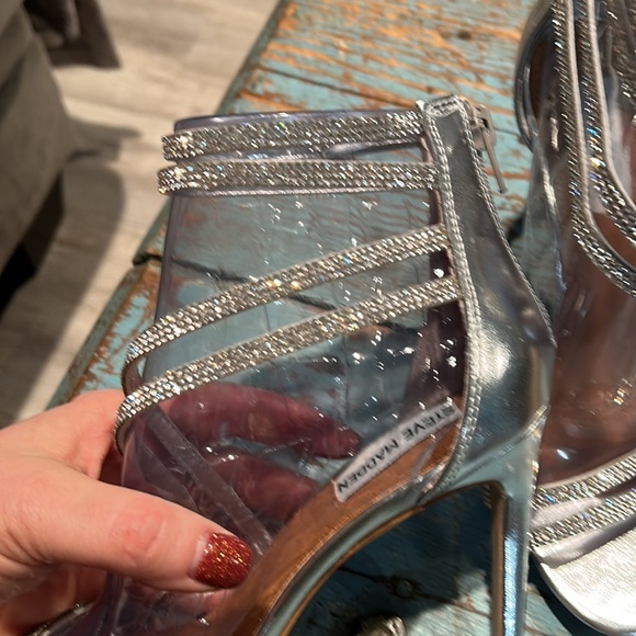 STEVE MADDEN Faustina Embellished Strappy Sandals size 6.5 - Picture 3 of 9